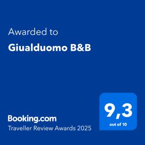 Certificato, attestato, insegna o altro documento esposto da Giualduomo B&B