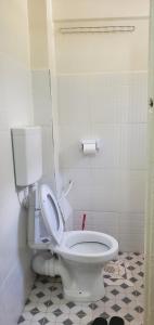 a bathroom with a white toilet in a room at Premier BnB in Meru