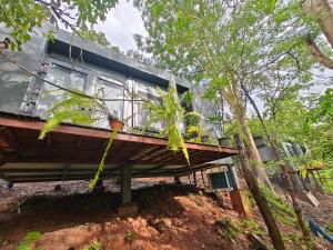 a tree house in the middle of a forest at Wind over Waters Cabin 2 in Lavasa
