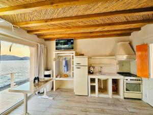 Kuchyň nebo kuchyňský kout v ubytování Milos island-Cavo paradiso ocean house