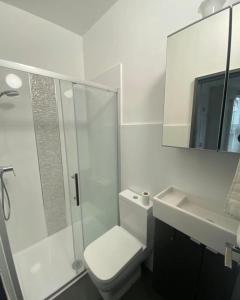 Vannituba majutusasutuses Comfortable studio west London