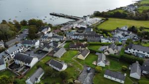 an aerial view of a small town by the water at Number 7 Bank House in Schull