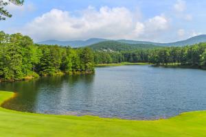 a view of a lake on a golf course at Golf Club Villas in Marblehill