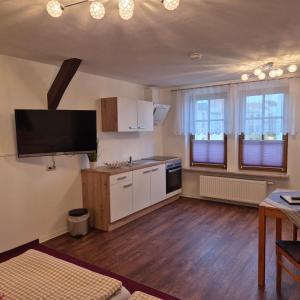 Kuchyň nebo kuchyňský kout v ubytování Hotel Meridian