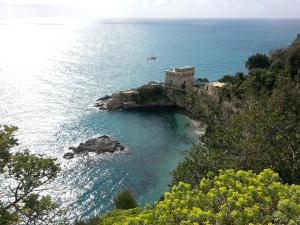 a building on a cliff next to the ocean at Casa Vacanze Bouganvillea in Cetara