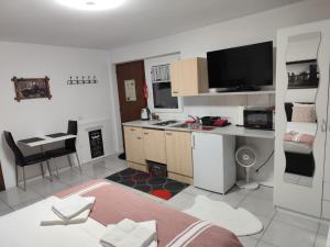 Dapur atau dapur kecil di Studio indépendant à Grône