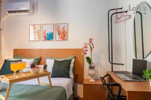 Ruang duduk di LoftsPraia Apartamento zona sul perto Praia Clube Elegânce.