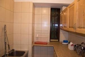 a kitchen with a sink and a counter top at Chata Pod Grapom in Czarna Góra +40 photos