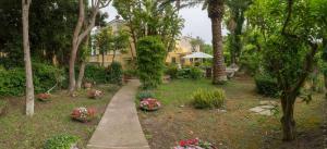 a path through a garden with flowers and trees at Villa Aurora Caprese in Capri +115 photos