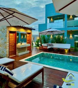 Kolam renang di atau dekat dengan Vila Ecobg Apto - S14