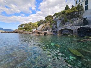 a body of water next to a building at La stella sulle terrazze in Zoagli