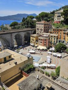 a view of a city with a bridge at La stella sulle terrazze in Zoagli +4 photos