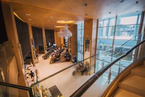 an overhead view of a restaurant in a building at Bangkok Marriott Hotel Sukhumvit in Bangkok