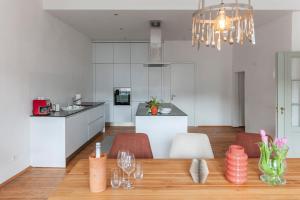 Kuchyň nebo kuchyňský kout v ubytování Apartment im Lidlhaus, Esplanade