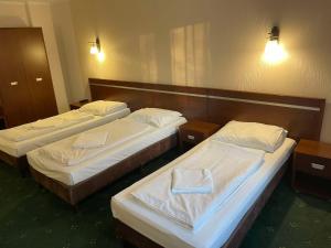 Postel nebo postele na pokoji v ubytování Trojak Mysłowice