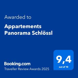 Appartements Panorama Schlössl tanúsítványa, márkajelzése vagy díja