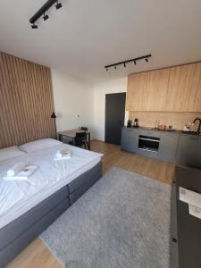 Postel nebo postele na pokoji v ubytování Apartmány Florián