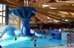 a group of people in a swimming pool at Apartment Am Lübbesee in Templin