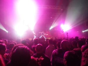 een menigte van mensen in een concert met lichten bij BeB Orio in Capriate San Gervasio