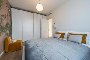 Giường trong phòng chung tại Bilocale Sforza Treviglio Milano Upper Stay