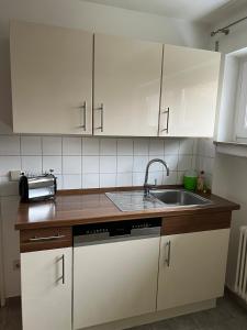 Η κουζίνα ή μικρή κουζίνα στο Zentrumsnahe helle Wohnung +19 φωτογραφίες