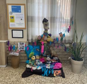 a group of toy figurines sitting on a table at Hostal Moreno in Silla