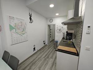 a kitchen with a sink and a counter top at Zona muy tranquila todo nuevo in Madrid