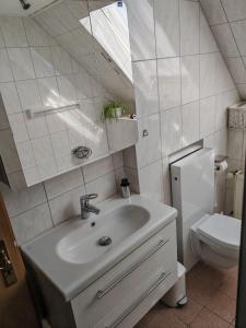 Koupelna v ubytování Ferienwohnung-in-Pinnow-bei-Schwerin