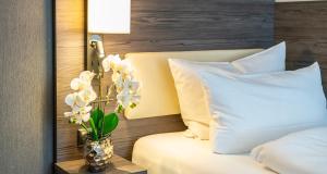 Postel nebo postele na pokoji v ubytování PLAZA Hotel Buchhorner Hof