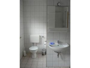 a bathroom with a toilet and a sink at Type C Comfortable holiday residence in Großbreitenbach +25 photos