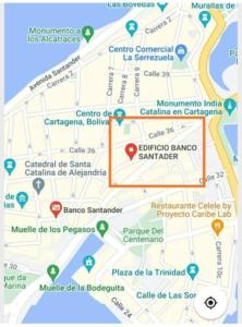 una mappa della città di Geneva con marcatori di Apartamento centro Histórico -303 a Cartagena de Indias