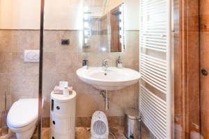 un bagno con lavandino e WC di Lamihouse ad Aosta