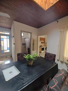 a living room with a table with a plant on it at Alojamiento Don Justo in Liebig