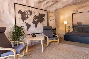 O zonă de relaxare la The Caves at Moab - At Private Riverside Ranch