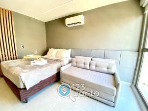 Ένα ή περισσότερα κρεβάτια σε δωμάτιο στο Simple Smart Residence By 123Quarto Hospedagem