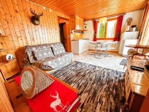 A seating area at Chalet 16 pers, 4km des pistes, Wifi, Parking - FR-1-498-39