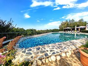 a swimming pool in a yard with a fence around it at Country SPA Village in Ciofliceni