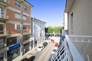a view of a street from a balcony of a building at Vicino al mare Centro, AC con ascensore in Civitanova Marche