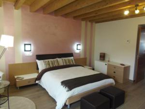 1 dormitorio con 1 cama grande en una habitación en Casa abuela Gaspara I, en Villalcázar de Sirga