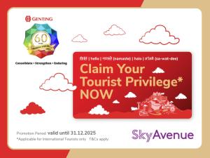 a flyer for a tourist privilege now at Resorts World Genting - Genting SkyWorlds Hotel in Genting Highlands