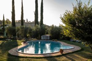 a swimming pool in a yard with trees at Fonte del Salcio - Pool&Relax in Cinigiano