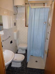 リド・ディ・イエゾロにあるVilla Mariucciaのバスルーム(トイレ、洗面台、シャワー付)