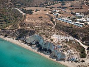 an aerial view of a beach next to the ocean at Hotel Milos Sea Resort in Adamantas