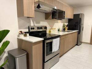 A cozinha ou kitchenette de New and Luxurious Apt in Cipreses de San Ignacio