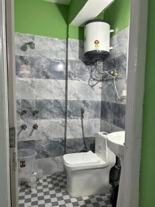 ダラムシャーラーにあるPahadi Blissのトイレと洗面台付きのバスルーム