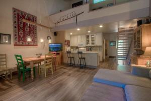 a living room with a kitchen and a dining room at Cheyenne's Place home in Kings Beach