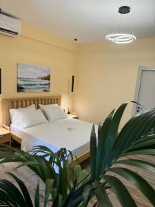 Postel nebo postele na pokoji v ubytování Imperial suite Vlora