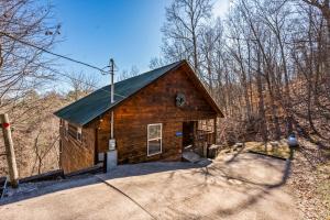 a small wooden cabin in the middle of the woods at Gorgeous Lovers Retreat! 5 star rated, Free Tix to Dollywood, etc Hot tub, Indoor Jacuzzi, Views! in Sevierville