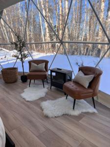 Experience Luxury Glamping at Ravines Edge Geo Glamping v zimě