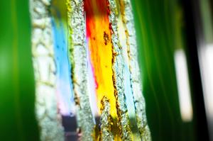 a close up of auddle of paint on a window at Hotel Diplomat Palace in Rimini